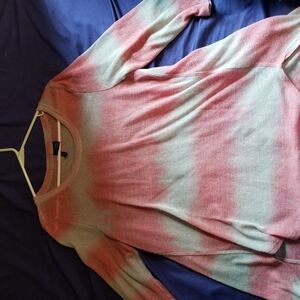 Pink and Gray Tie-Dye Long Sleeve Top